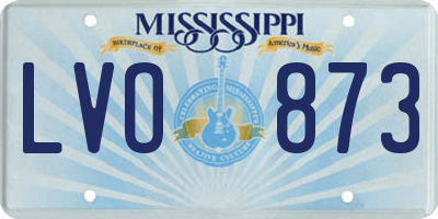 MS license plate LVO873