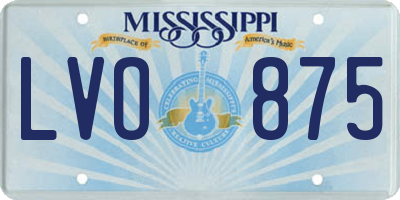 MS license plate LVO875