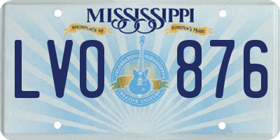 MS license plate LVO876