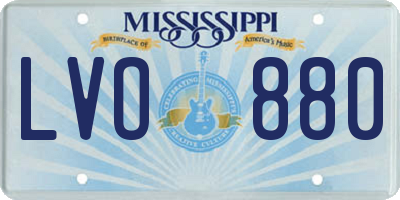 MS license plate LVO880
