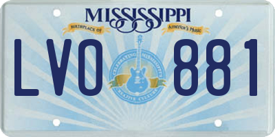 MS license plate LVO881
