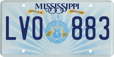 MS license plate LVO883