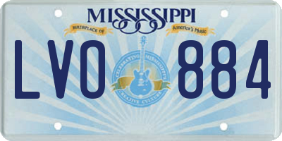 MS license plate LVO884