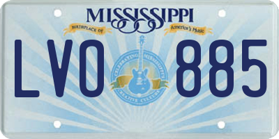 MS license plate LVO885