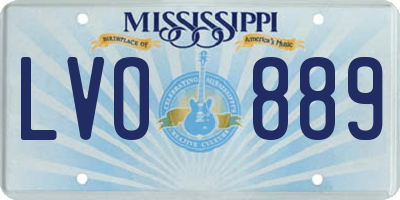 MS license plate LVO889