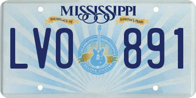 MS license plate LVO891
