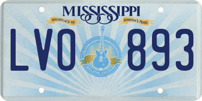 MS license plate LVO893
