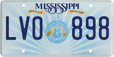 MS license plate LVO898