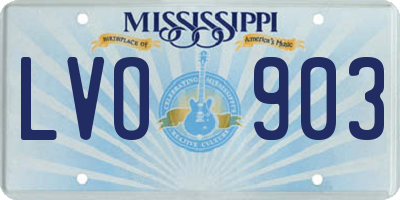MS license plate LVO903