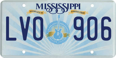 MS license plate LVO906