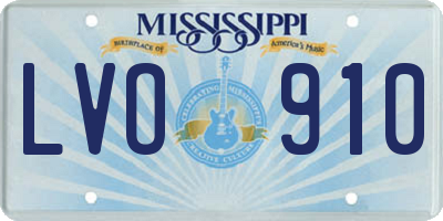 MS license plate LVO910