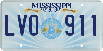 MS license plate LVO911