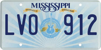MS license plate LVO912
