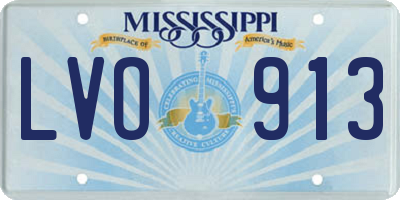 MS license plate LVO913