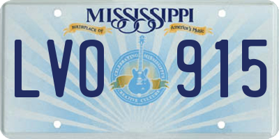 MS license plate LVO915