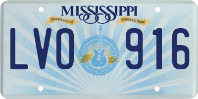 MS license plate LVO916