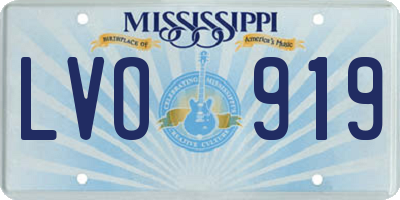 MS license plate LVO919