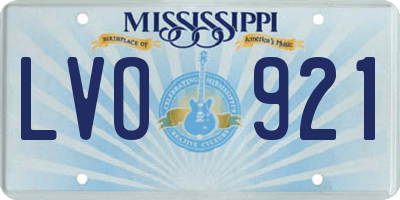 MS license plate LVO921
