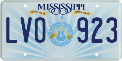 MS license plate LVO923