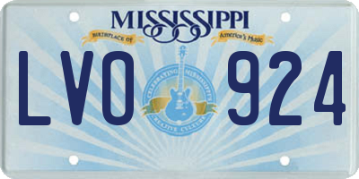 MS license plate LVO924