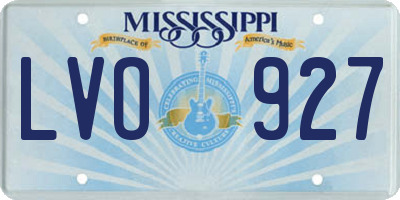 MS license plate LVO927