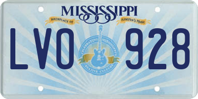 MS license plate LVO928