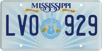 MS license plate LVO929