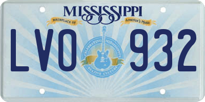 MS license plate LVO932