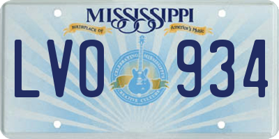 MS license plate LVO934