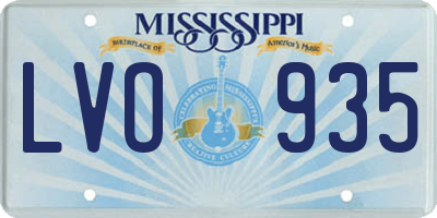 MS license plate LVO935