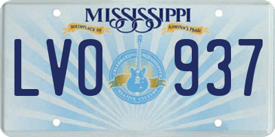 MS license plate LVO937