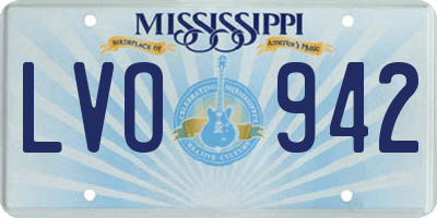 MS license plate LVO942