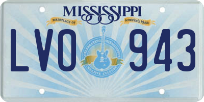 MS license plate LVO943