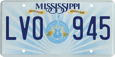 MS license plate LVO945
