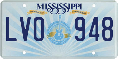 MS license plate LVO948