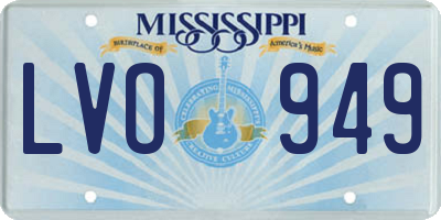 MS license plate LVO949