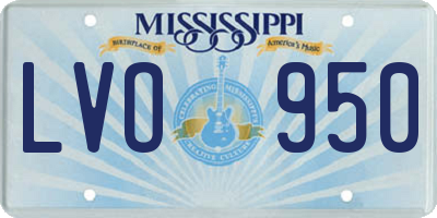 MS license plate LVO950