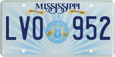 MS license plate LVO952