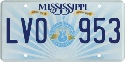 MS license plate LVO953