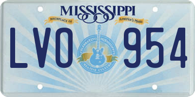 MS license plate LVO954