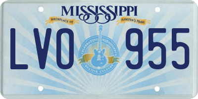 MS license plate LVO955