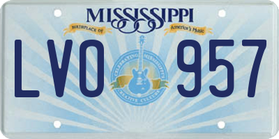 MS license plate LVO957