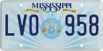 MS license plate LVO958