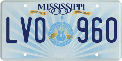MS license plate LVO960
