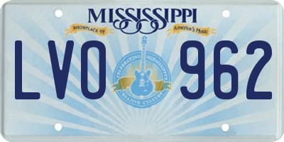 MS license plate LVO962