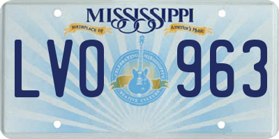 MS license plate LVO963