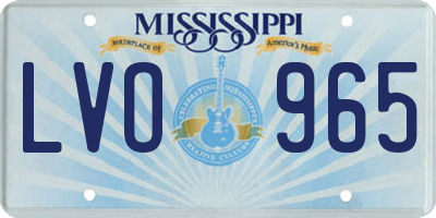MS license plate LVO965