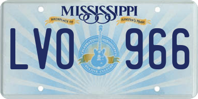 MS license plate LVO966
