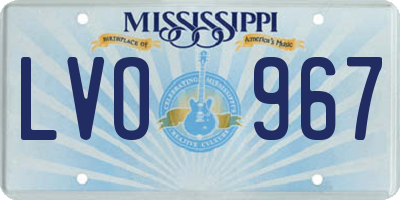 MS license plate LVO967