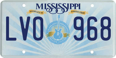 MS license plate LVO968